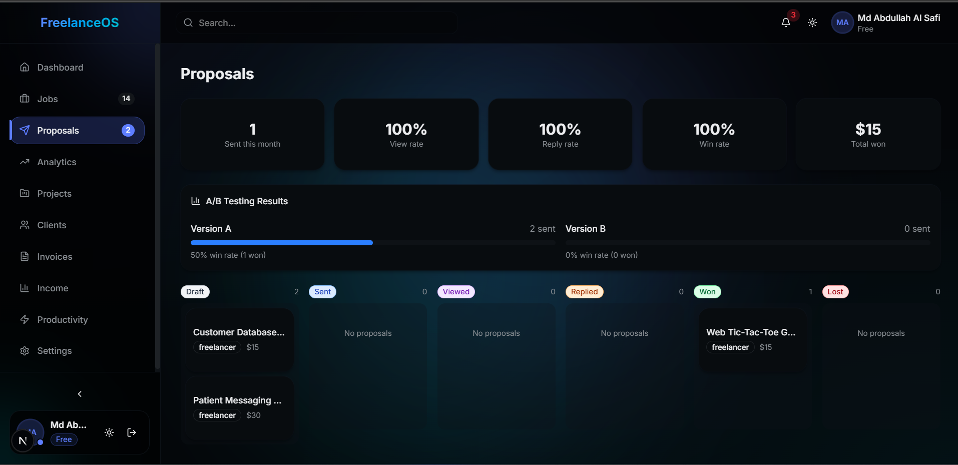 FreelanceOS - Screenshot 2